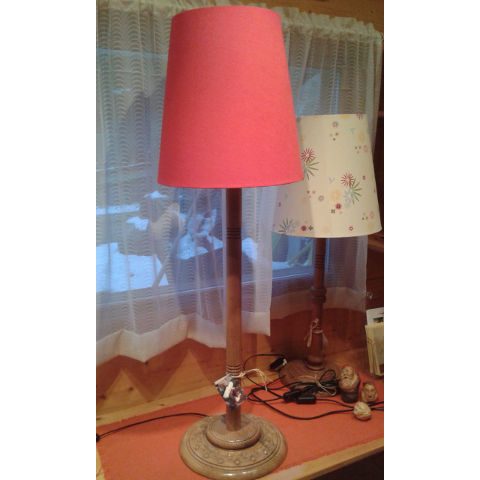 lampada intagliata legno h100