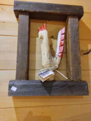 Cornici con galletto in legno